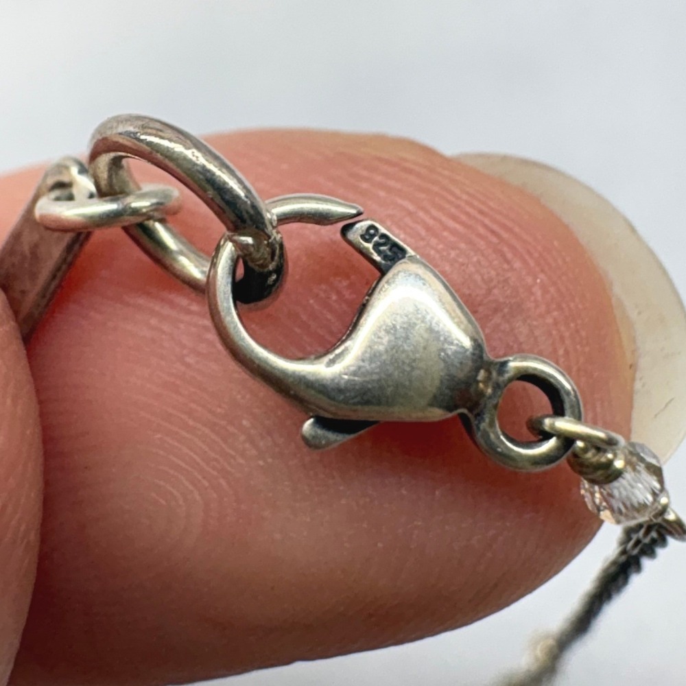 Chan Luu Lariat Necklace Womens OS Silver Excellent Pyrite Gemstone 925 Sterling - Picture 6 of 9